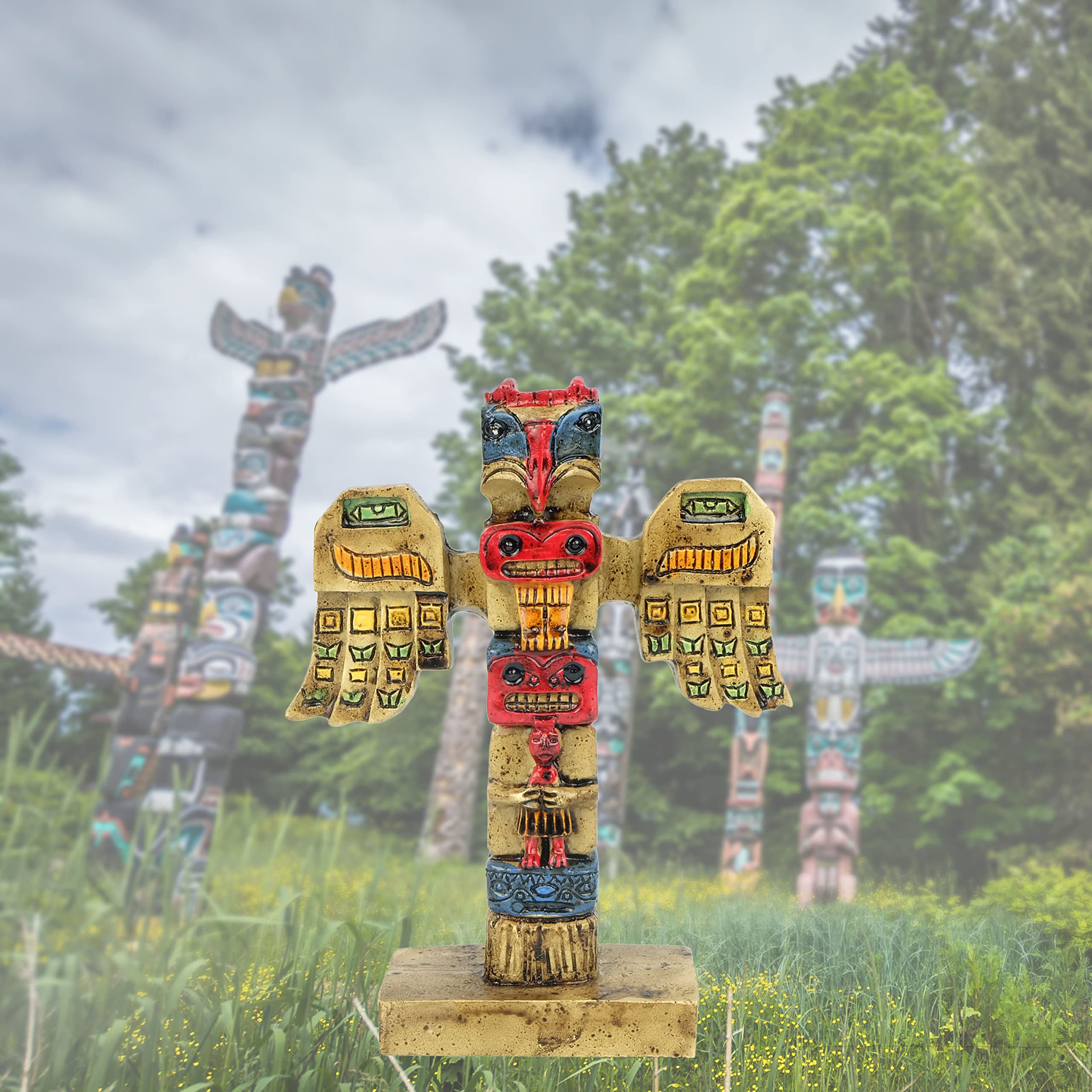 Amazon.co.jp: TRANSGOOD 先住民トーテムポール 樹脂製 インディアン